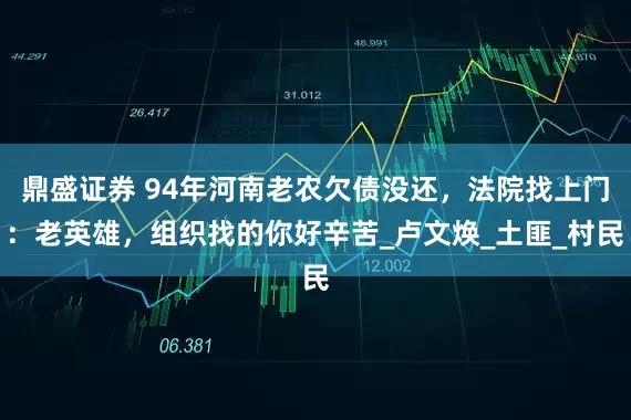 鼎盛证券 94年河南老农欠债没还，法院找上门：老英雄，组织找的你好辛苦_卢文焕_土匪_村民
